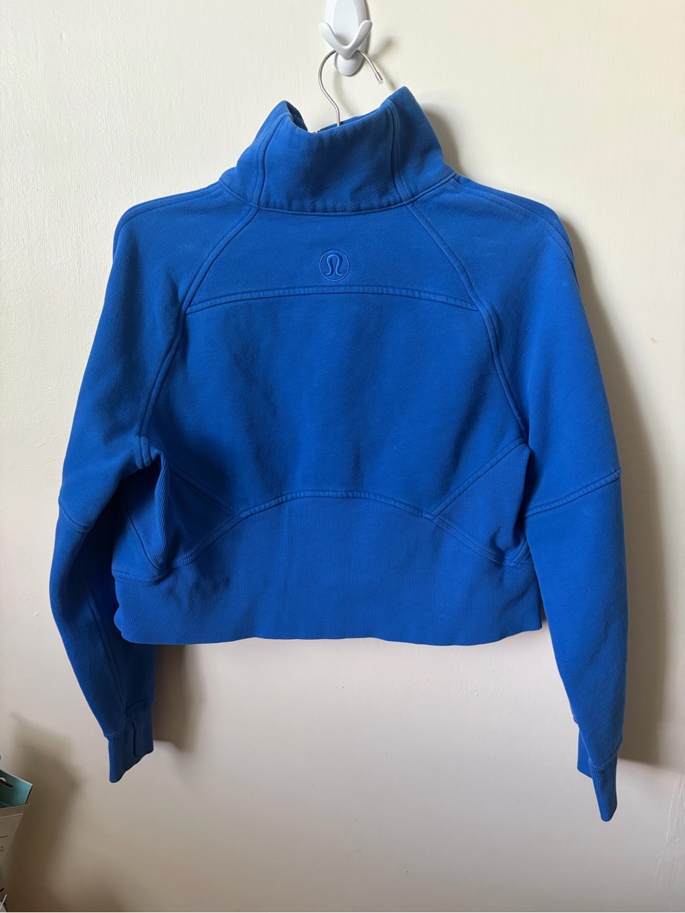 lululemon athletica Electric Blue Cropped Half-Zip Funnel Neck Pullover - Picture 2 of 4